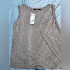 Women's Tan Sleeveless Top